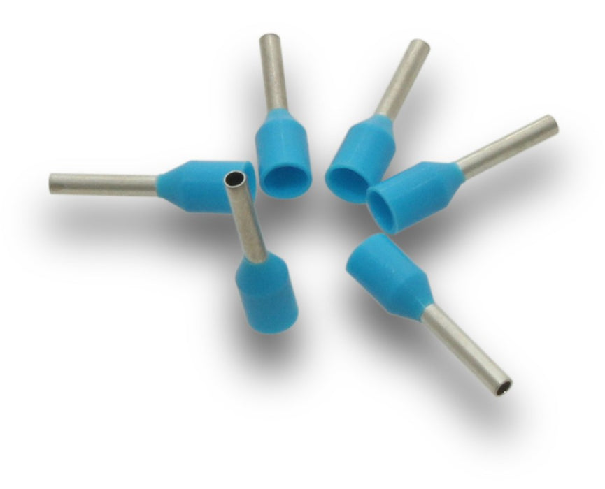 Bootlace Terminal Blue .75mm (Pkt100)