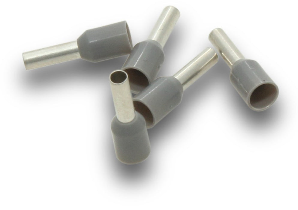 Bootlace Terminal Grey 2.5mm (Pkt100)