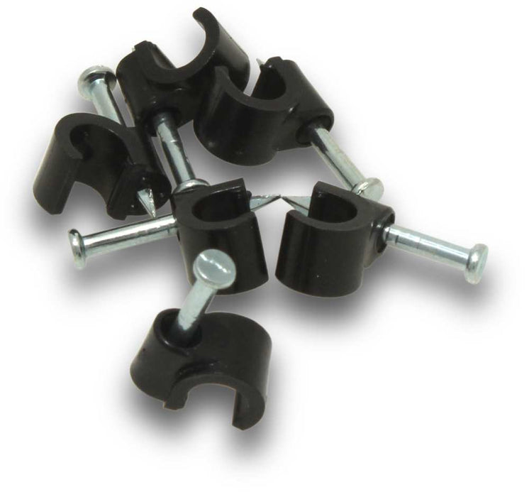 Cable Clip 7mm Round RG6/59 Black (Jar100)