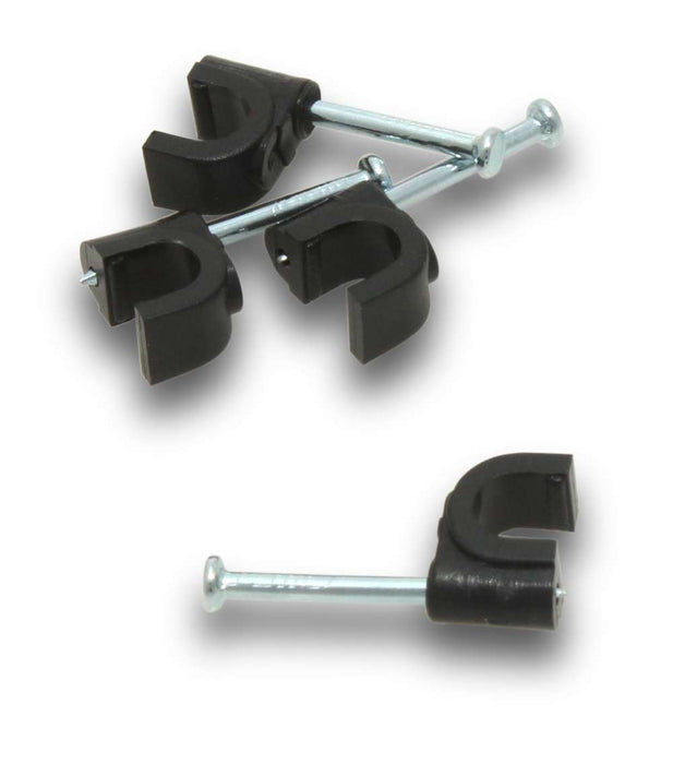 Cable Clip RG6/59 Coaxial Cable Black (Jar100)