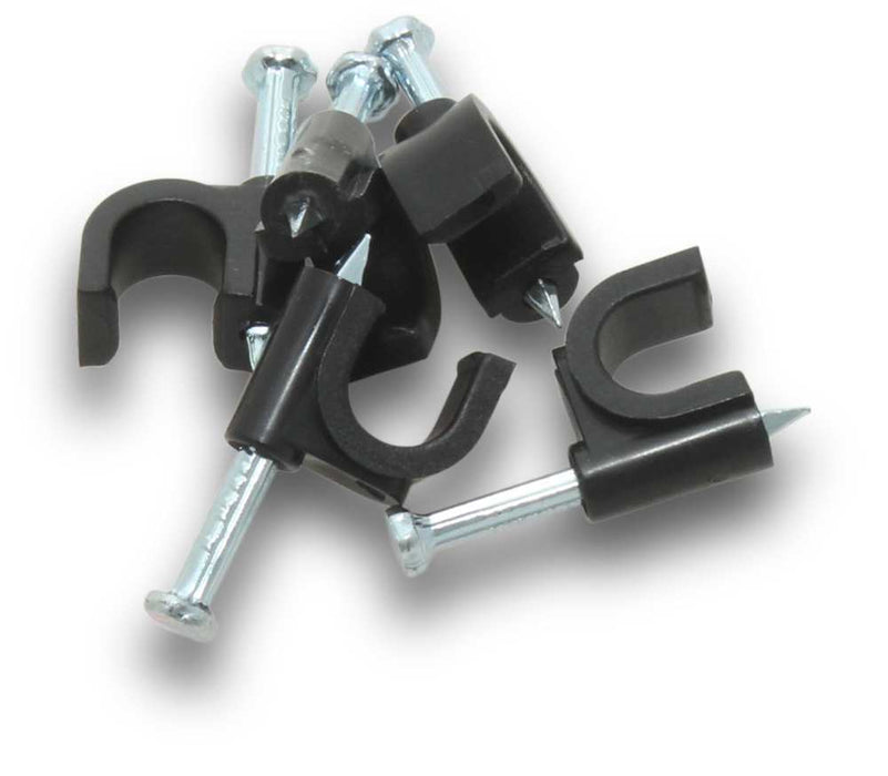 Cable Clip 7mm Round Black (Jar100)