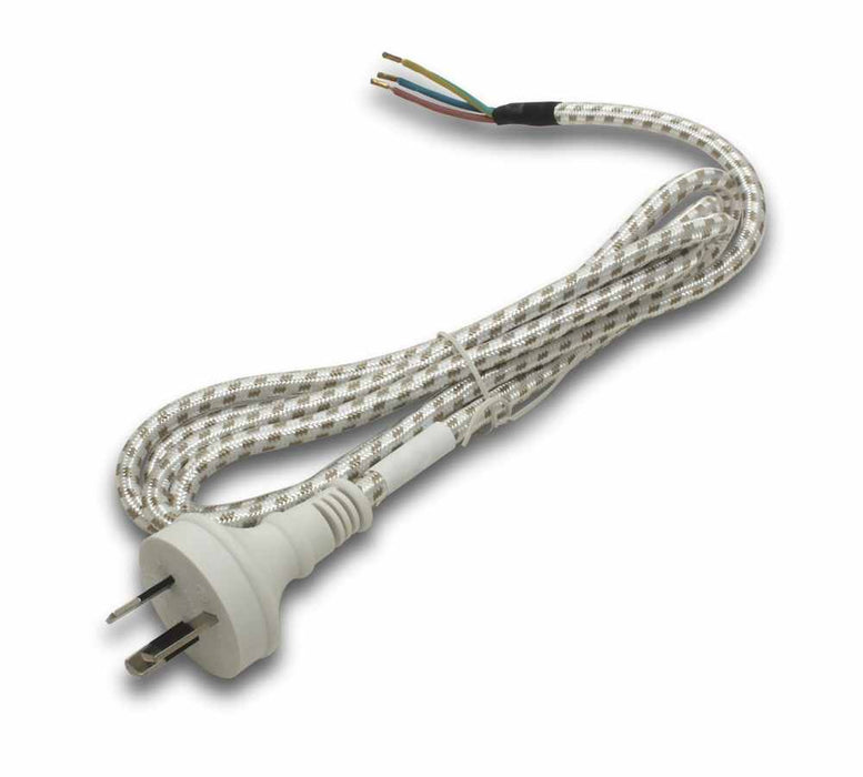 Allied Cord Set 2m Braid .75mm 3c Non-Kink 3 Pin BE Plug