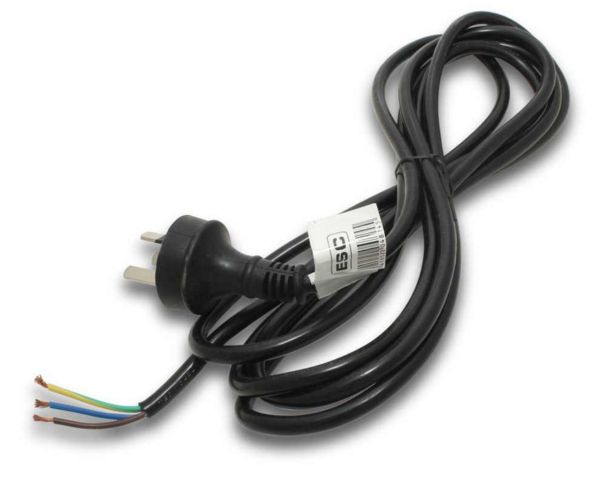 Allied Cord Set 3m Black 1mm 3c PVC Flex 3Pin BE Plug