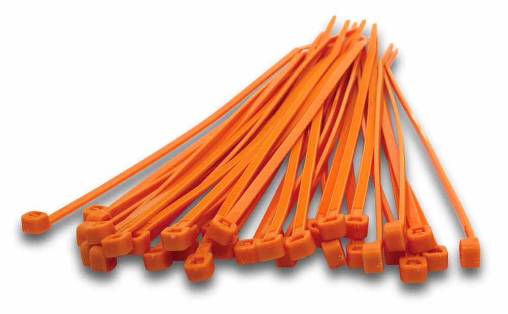 Cable Tie 100 x 2.5mm Orange (Pkt100)