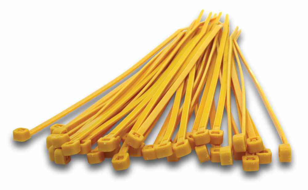 Cable Tie 100 x 2.5mm Yellow (Pkt100)