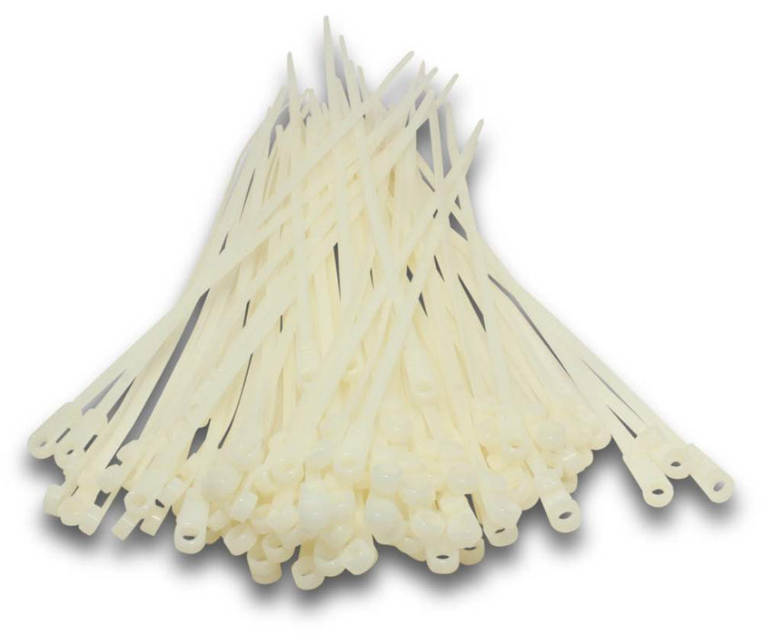 Cable Tie 205 x 4.8mm Screw Mounting Natural (Pkt100)