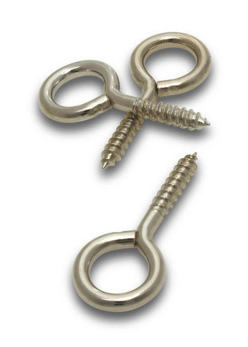 Eye Hook Screw 60mm No6 Nickel Plated