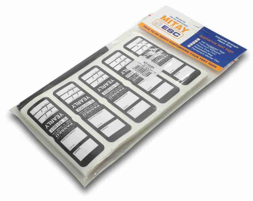 Mitay Test Tag Heavy Duty Black (Pkt100)