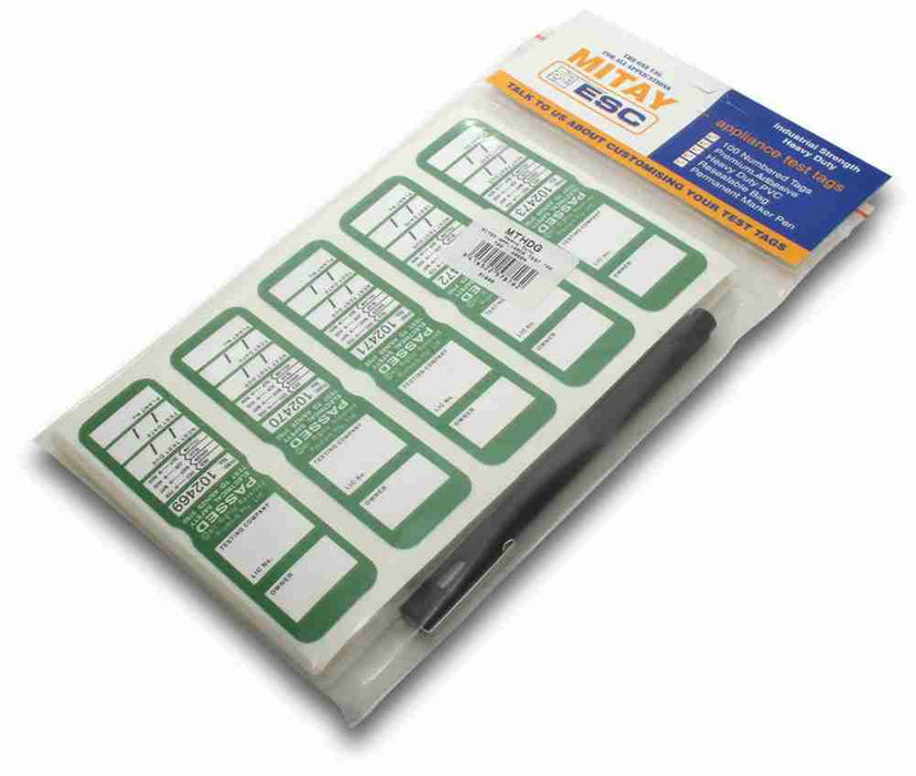 Mitay Test Tag Heavy Duty Green (Pkt100)