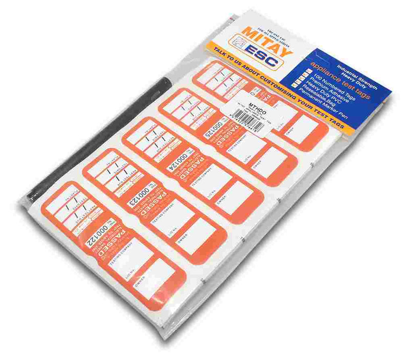 Mitay Test Tag Heavy Duty Orange (Pkt100)