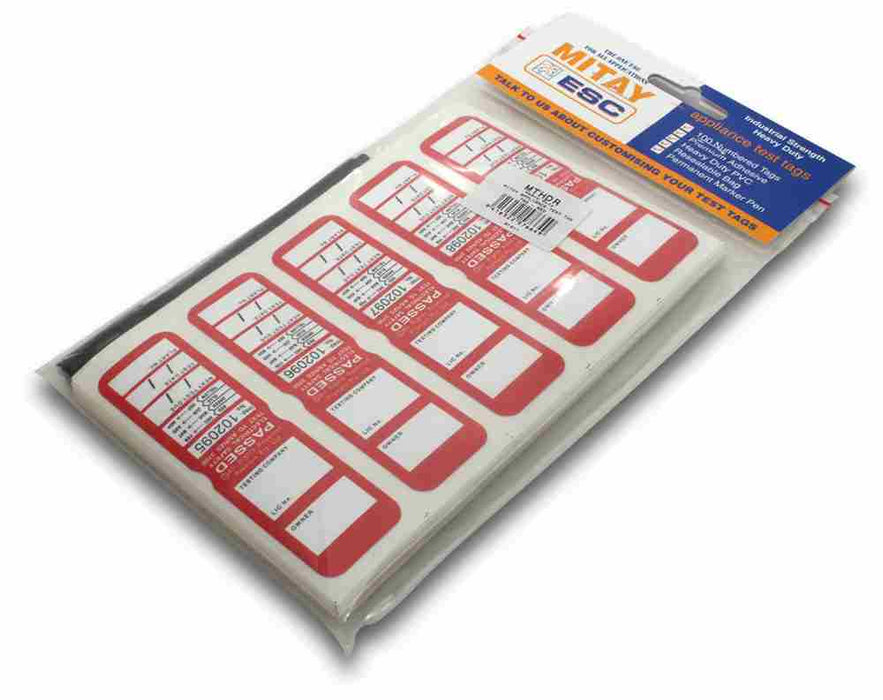 Mitay Test Tag Heavy Duty Red (Pkt100)