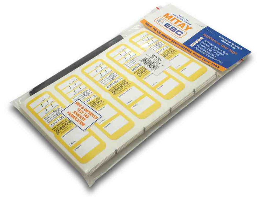 Mitay Test Tag Heavy Duty Yellow (Pkt100)