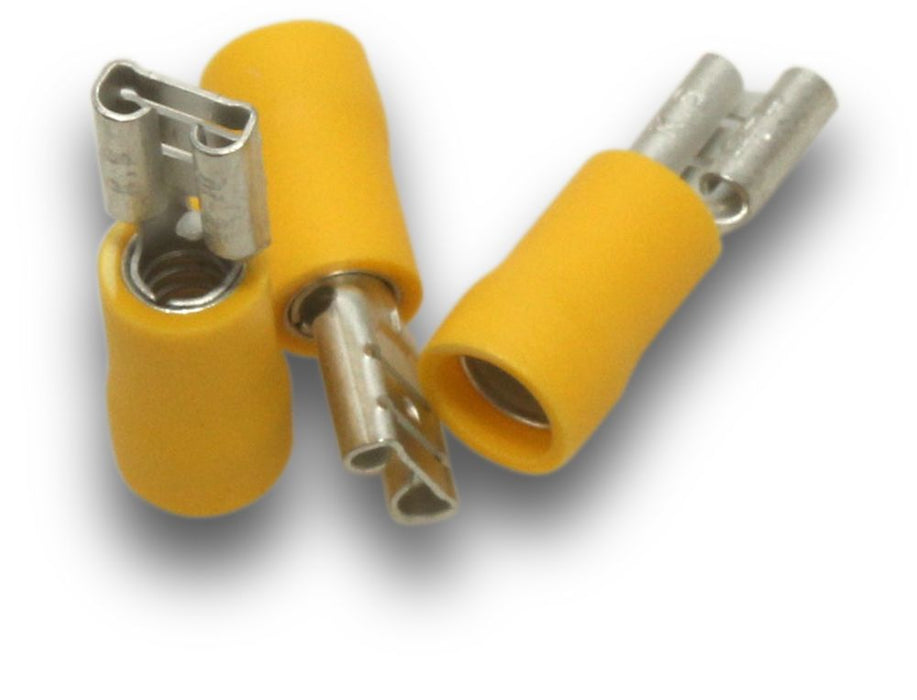 Fem Quick Connect 6.4mm Yellow (Pkt50)