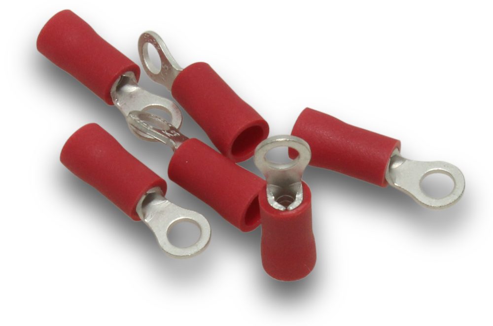 Terminal Ring 3mm Hole Red (Pkt100)