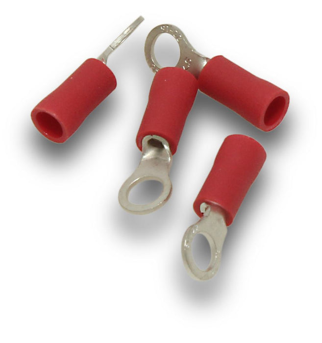 Terminal Ring 4mm Hole Red (Pkt100)