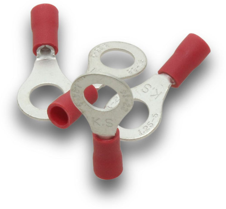Terminal Ring 6mm Hole Red (Pkt100)