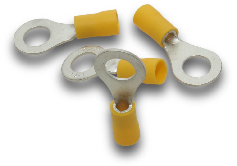Terminal Ring 8mm Hole Yellow (Pkt10)