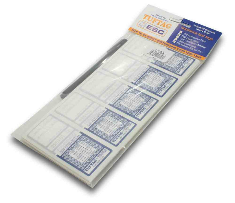 Tuftag Test Tag Heavy Duty Blue with Pen (Pkt100)