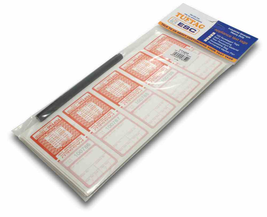 Tuftag Test Tag Heavy Duty Orange with Pen (Pkt100)