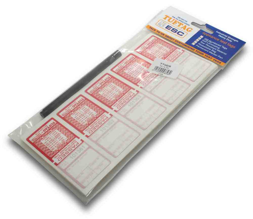 Tuftag Test Tag Heavy Duty Red with Pen (Pkt100)