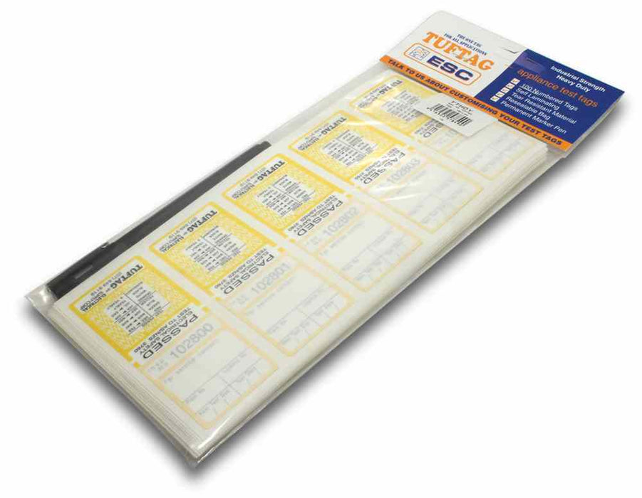 Tuftag Test Tag Heavy Duty Yellow with Pen (Pkt100)