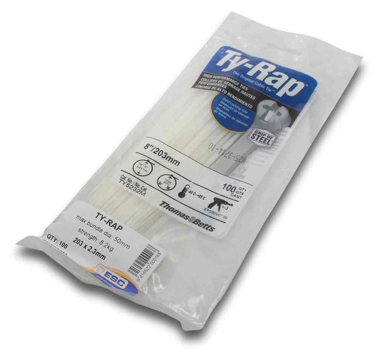 Ty-Rap Cable Tie 203 x 2.3mm Natural (Pkt100)