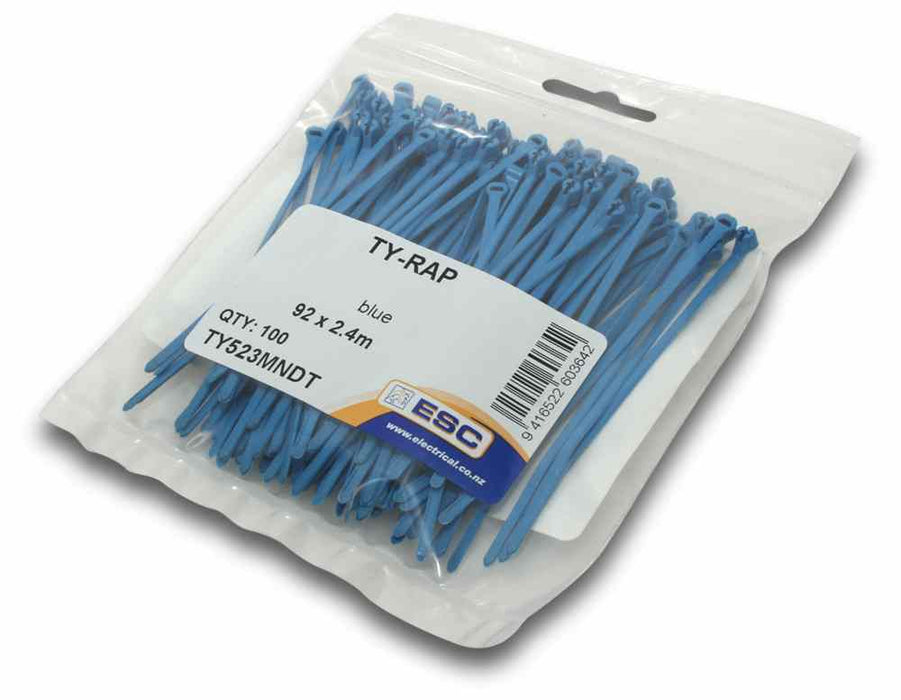 Ty-Rap Detectable Cable Tie 92 x 2.4mm Blue (Pkt100)