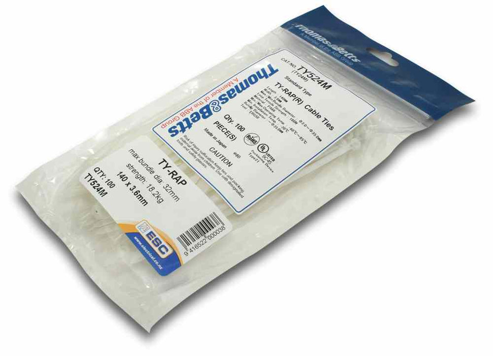 Ty-Rap Cable Tie 140 x 3.6mm (Pkt100)