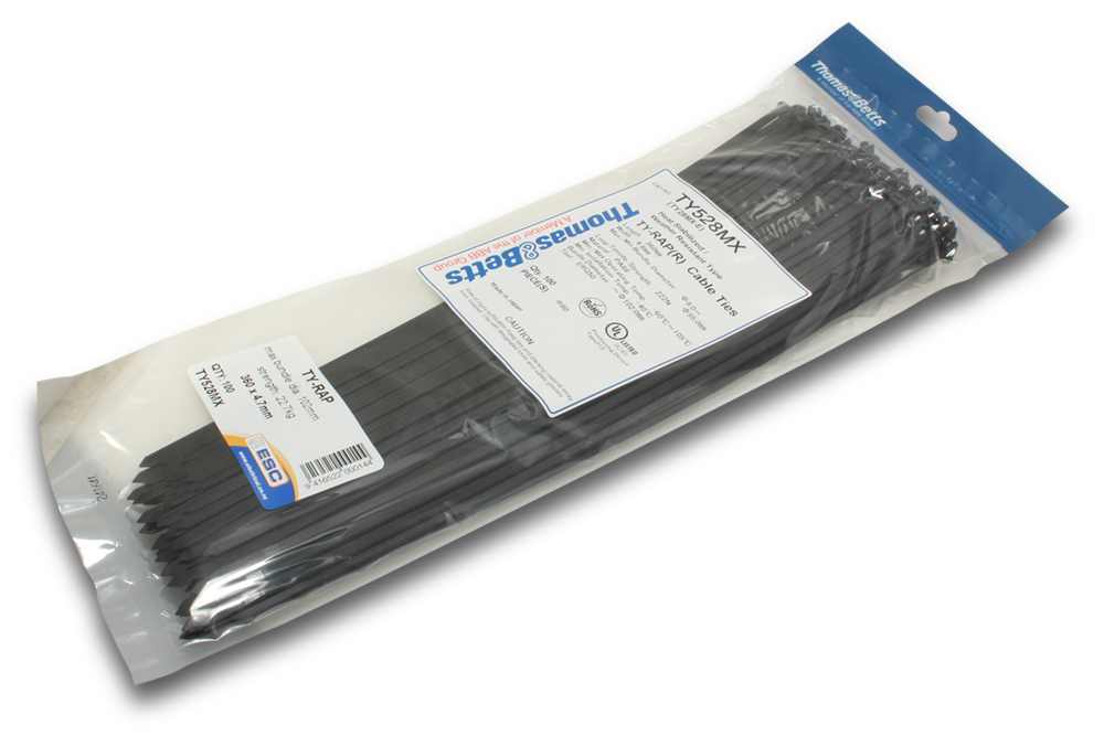 Ty-Rap Cable Tie 360 x 4.7mm Black (Pkt100)