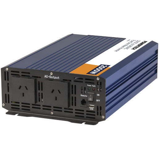 Powertech Inverter 2000W 12VDC to240VAC Pure Sine Wave