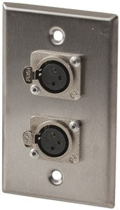 Wall Plate 2X Xlr Socket Stainless Steel