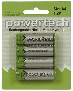 Powertech Battery AA Rechargable Ni-Mh 4Pk