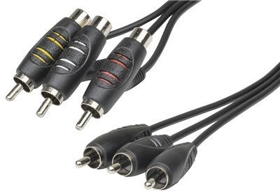 Rca Lead 3X RCA Piggyback to 3X RCA Plug 1.5M