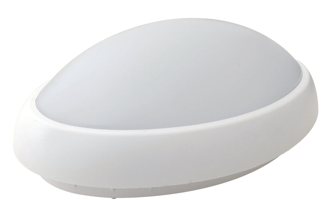 Bulkhead Oval 8w 3k 450lm Plastic White
