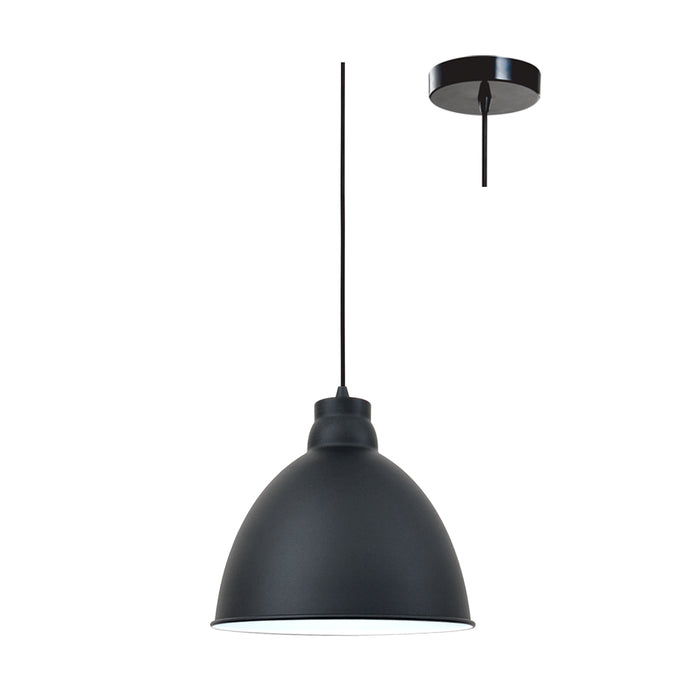 Archie Pendant Over Counter Bar 260mm 60W E27 Black
