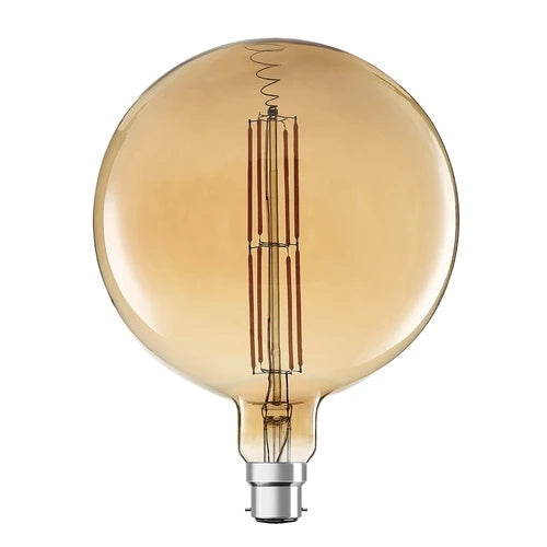 Lamp LED Filament Amber 9W G200 B22 2700k Dimmable