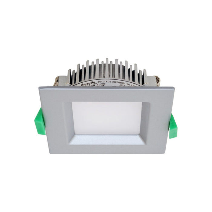 Downlight LED 12W Square CCT 3k/4k/6k Tricolour  Silver