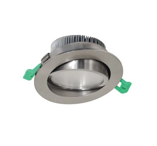 Downlight Round Tilt LED 13W 3/4/6k CCT Brushed Chrome IP44