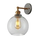 Esther Wall Light Brass & Grey Clear Glass 40w E27
