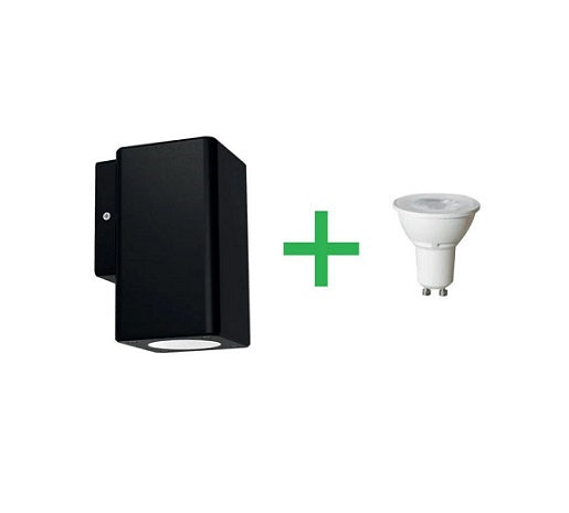 Byron Wall Light Small Sq 10W 1 x Gu10 Black IP54