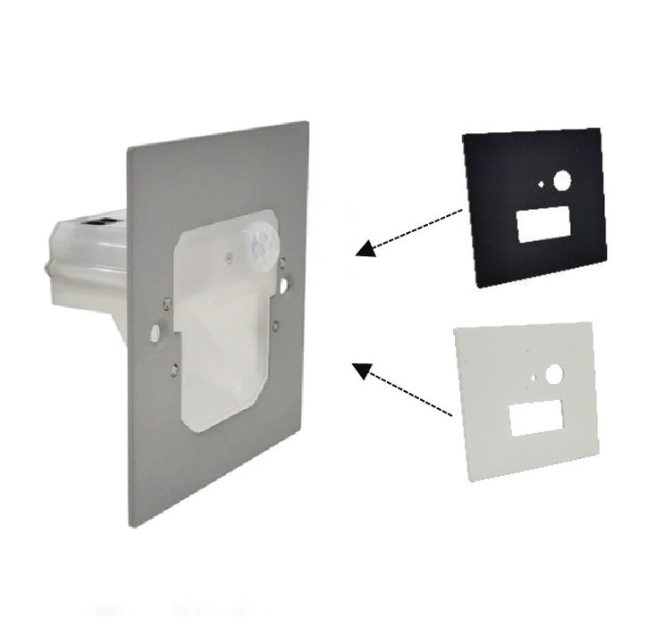 Mali 2 Step Light Square CCT PIR Black/White