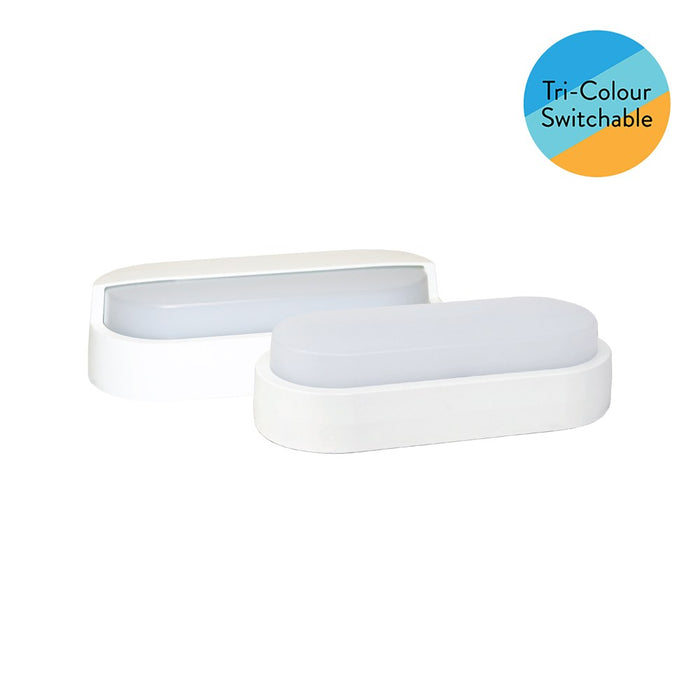 Ovate Plus Bulkhead 12W CCT 3/4/5k White