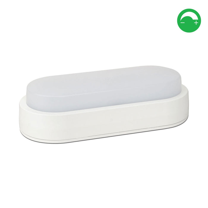 Ovate Bulkhead LED 12W 3k Dimmable White IP65
