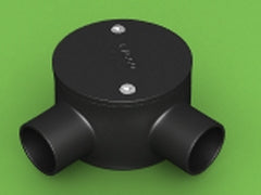 Conduit Junction Box 2 Way 25mm Angle LSZH-FR/HFT Black