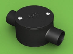 Conduit Junction Box 2 Way 25mm Straight LSZH-FR/HFT Black