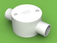 Conduit Junction Box 2 Way 25mm Straight LSZH-FR/HFT White