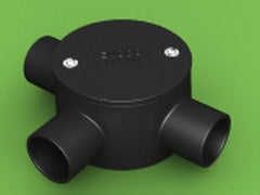 Conduit Junction Box 3 Way 25mm LSZH-FR/HFT Black