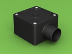 Conduit Junction Box Sq 1 Way 32mm LSZH-FR/HFT Black