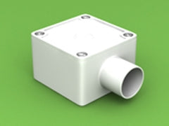 Conduit Junction Box Sq 1 Way 32mm LSZH-FR/HFT White