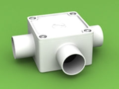 Conduit Junction Box Sq 3 Way 32mm LSZH-FR/HFT White